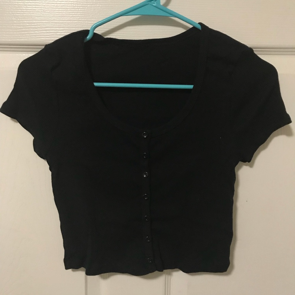 NWOT American Apparel Button Crop Top sz M